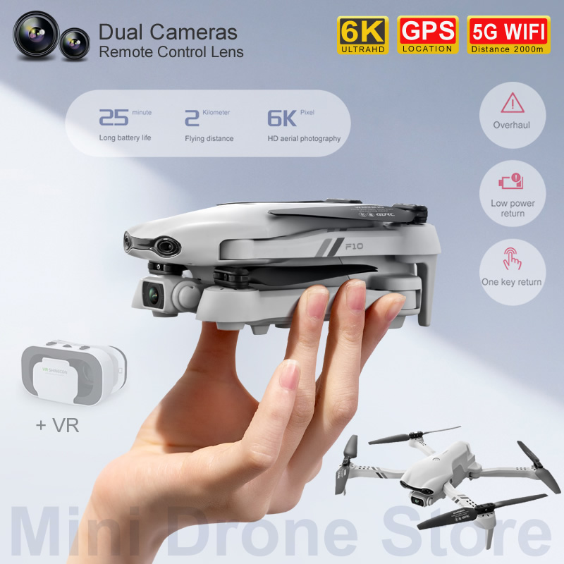 Fpv Brushless Rc Drone 4K - طائرة هليكوبتر F10 RC هدية مزودة