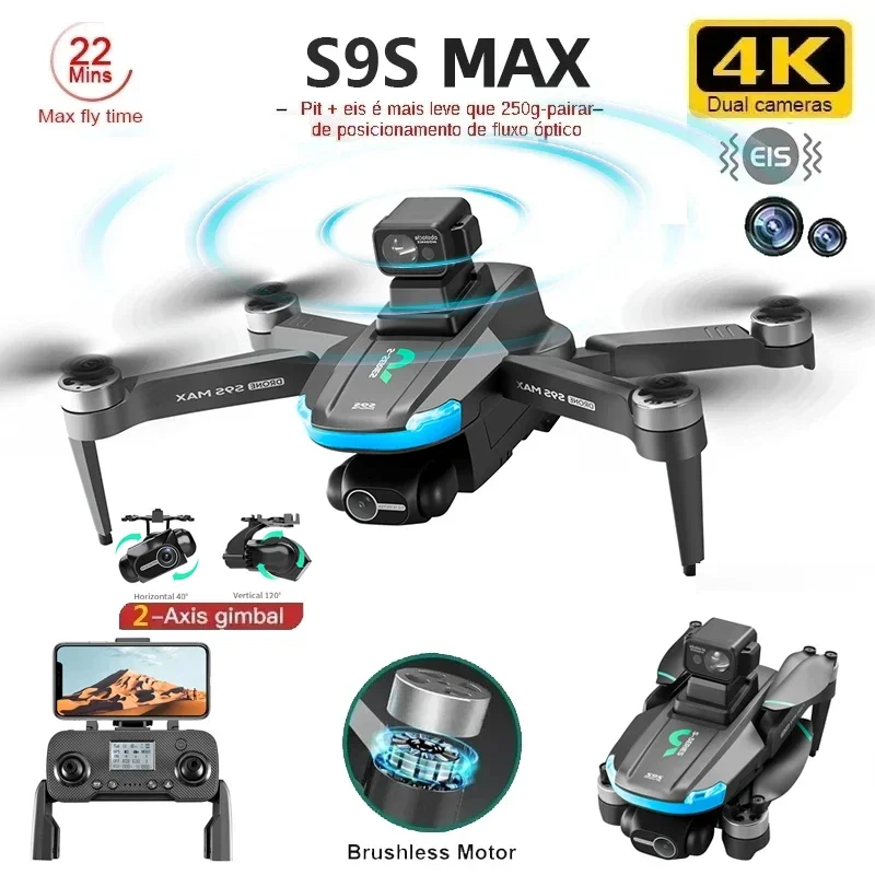 جديد S9S ماكس طائرة صغيرة بدون - مراجعة Fpv Brushless Rc Drone 4K وسعره