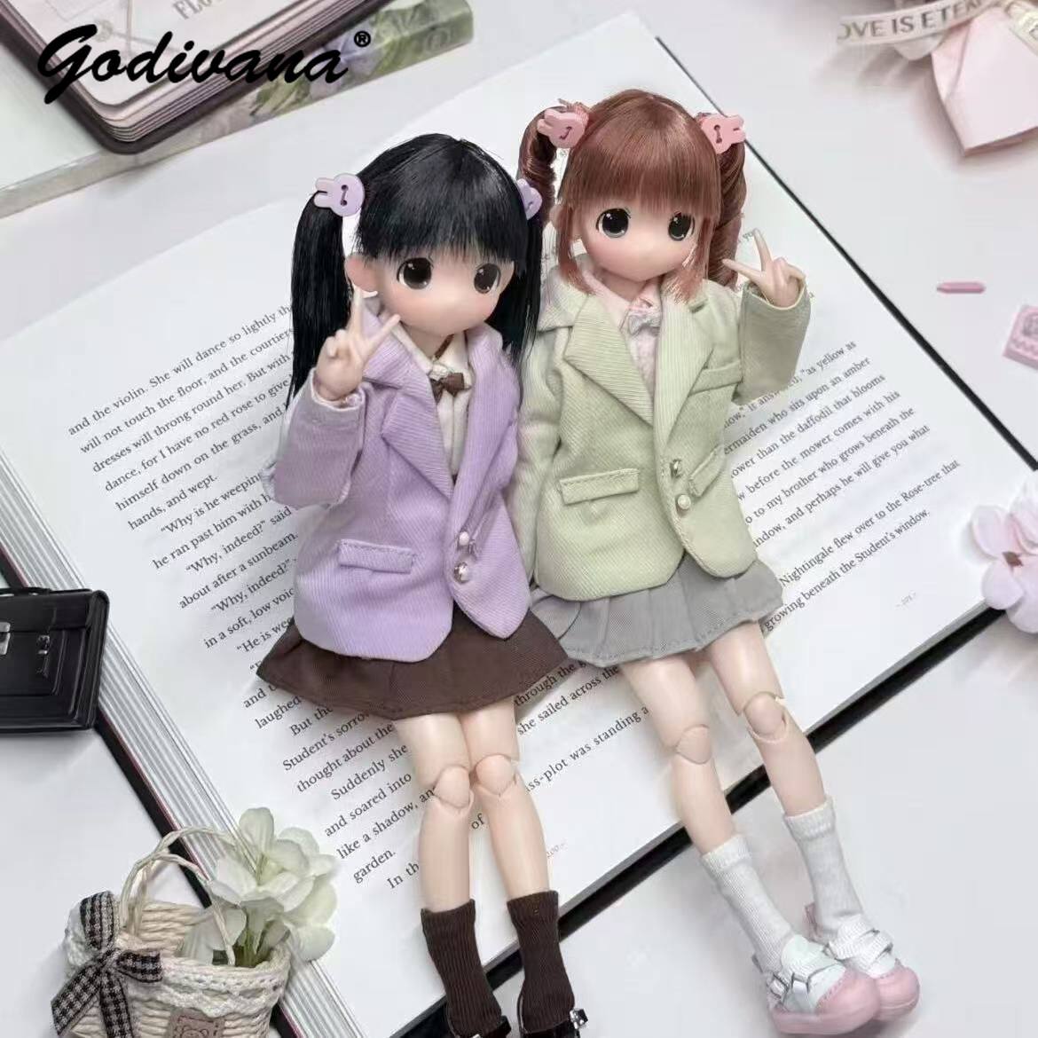 ملابس دمى Blythe/OB22/24/azone - مراجعة Bjd Doll 1 6 Full Set With Clothes وسعره
